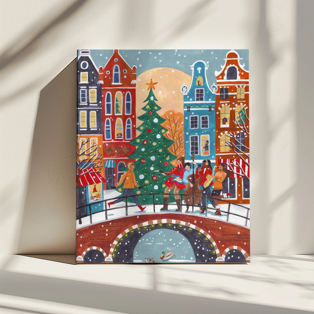Schneefall in Amsterdam | Leinwand