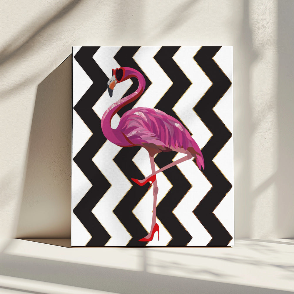Flamingo Heels Zickzack | Leinwand