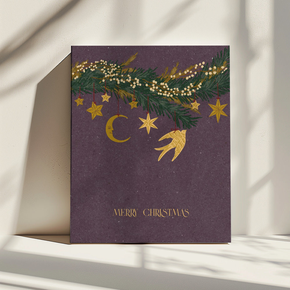 Christmas vintage toys on Christmas tree branches | Canvas