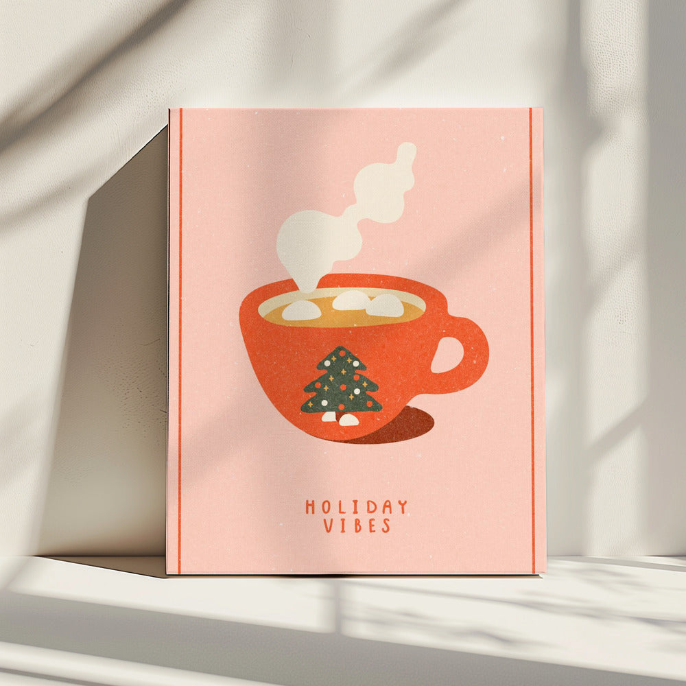 Weihnachtsstimmung. Eine Tasse heiße Schokolade zu Weihnachten | Leinwand