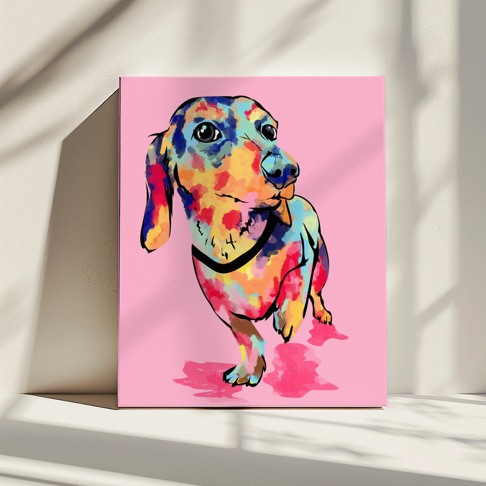Rainbow Pup, Cute and Colorful Dog | Canvas