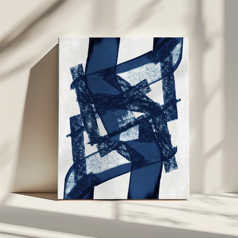 Abstrakte blaue Struktur 1 | Leinwand