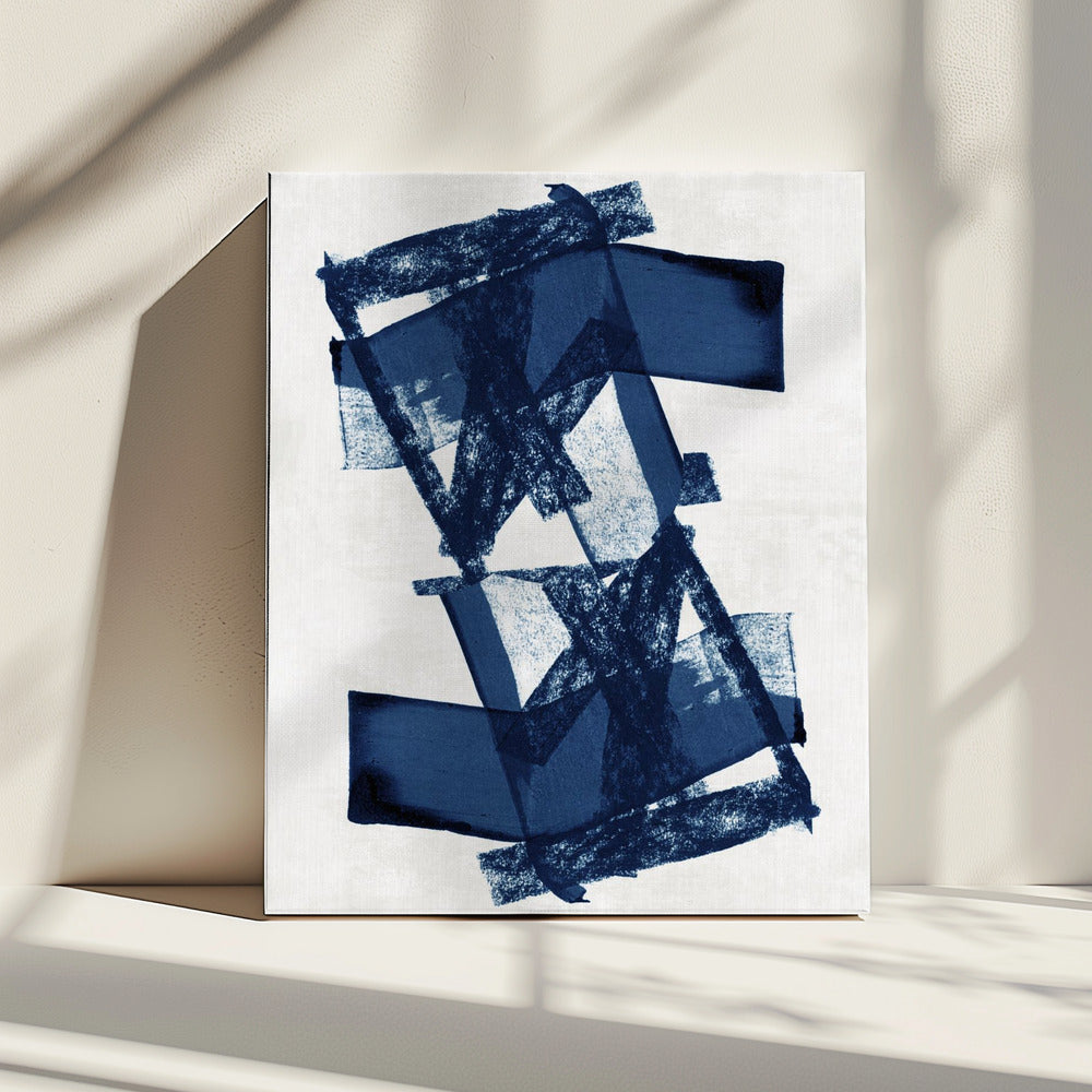 Abstrakte blaue Struktur 3 | Leinwand