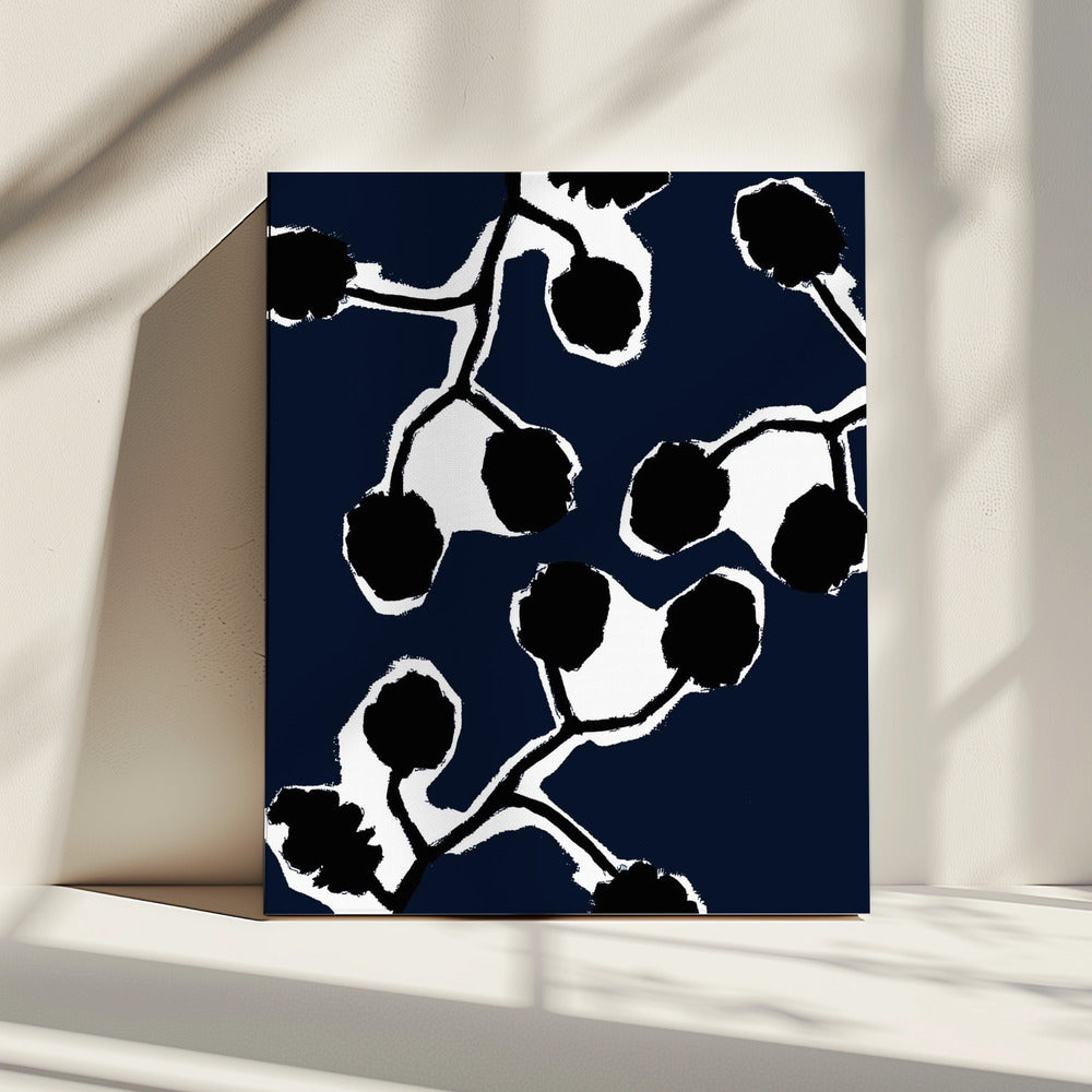 Schwarze Blumensilhouette 2 | Leinwand