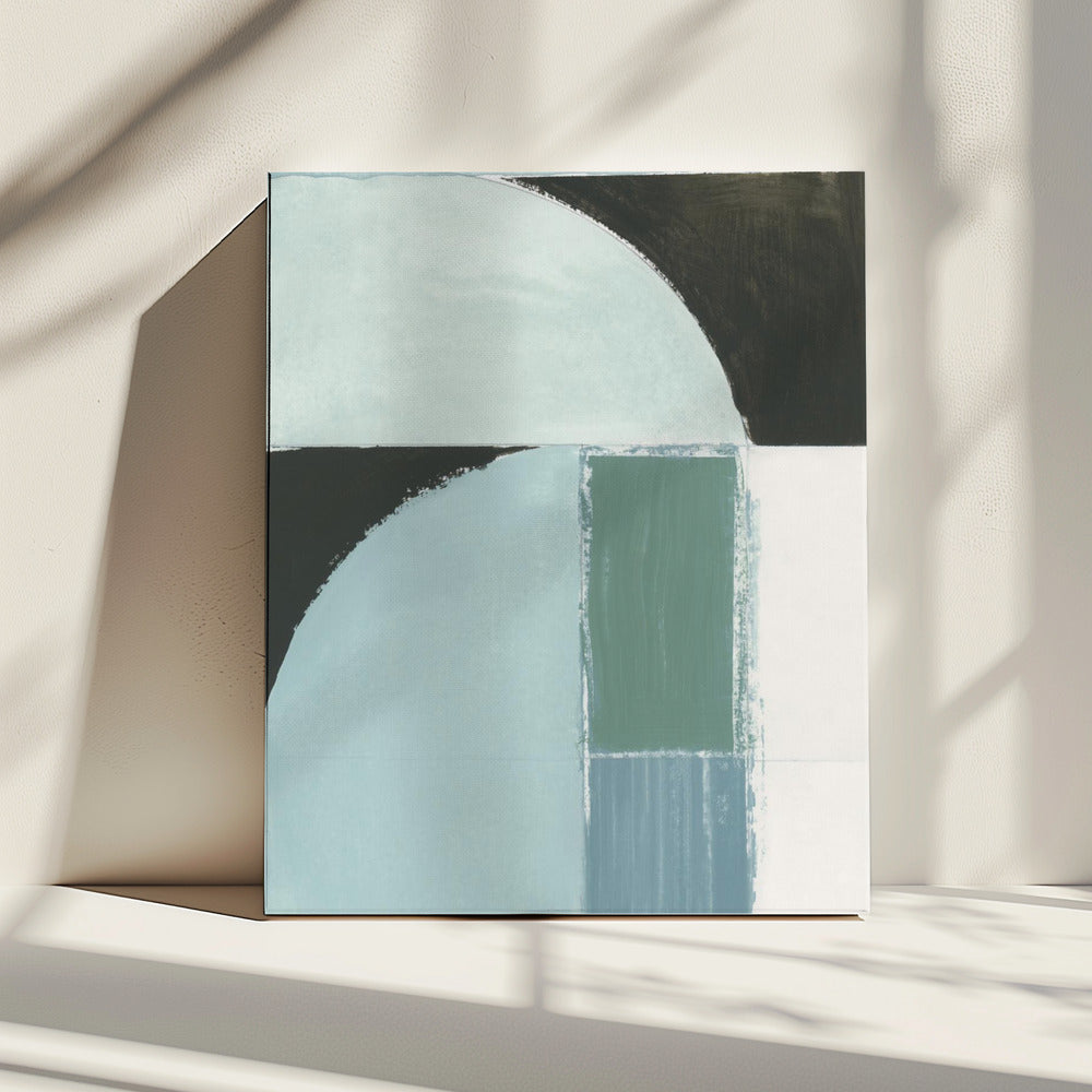 Abstrakte blaue Formen Nr. 1 Druck | Leinwand