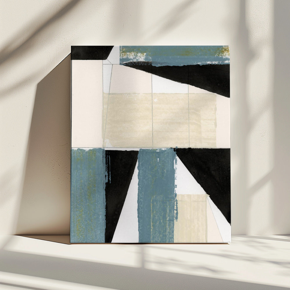 Abstrakte blaue Formen Nr. 2 Druck | Leinwand