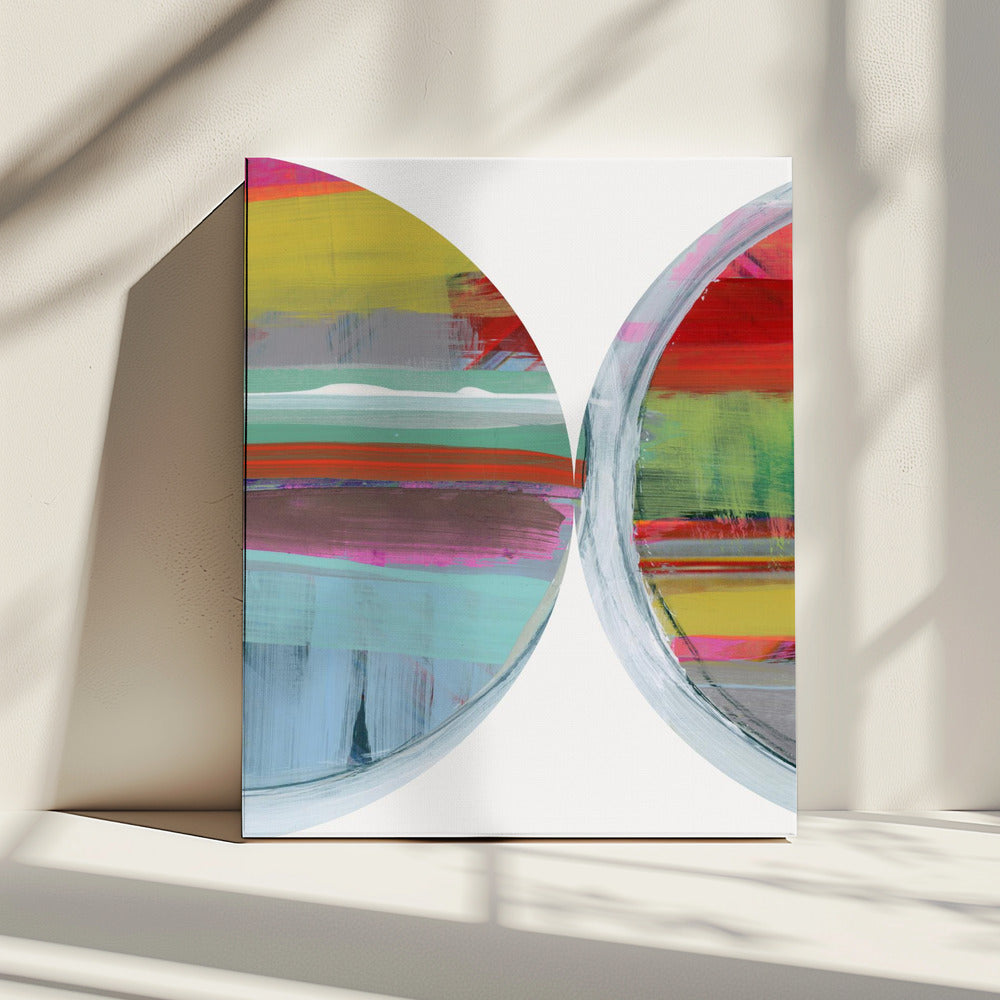 Abstract Stripes & Circles No 2 | Canvas
