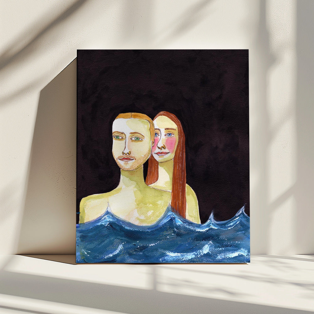 Das schwimmende Paar | Leinwand
