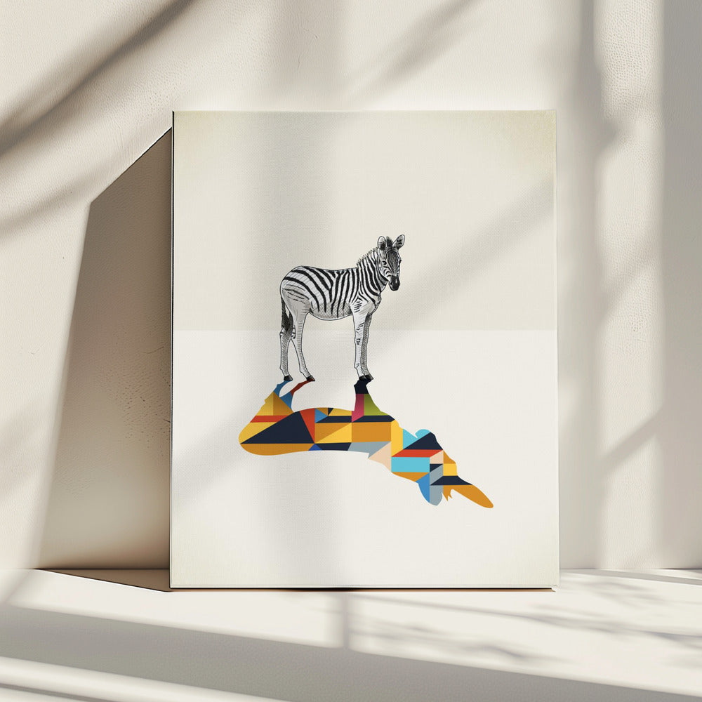 Gehender Schatten, Zebra | Leinwand