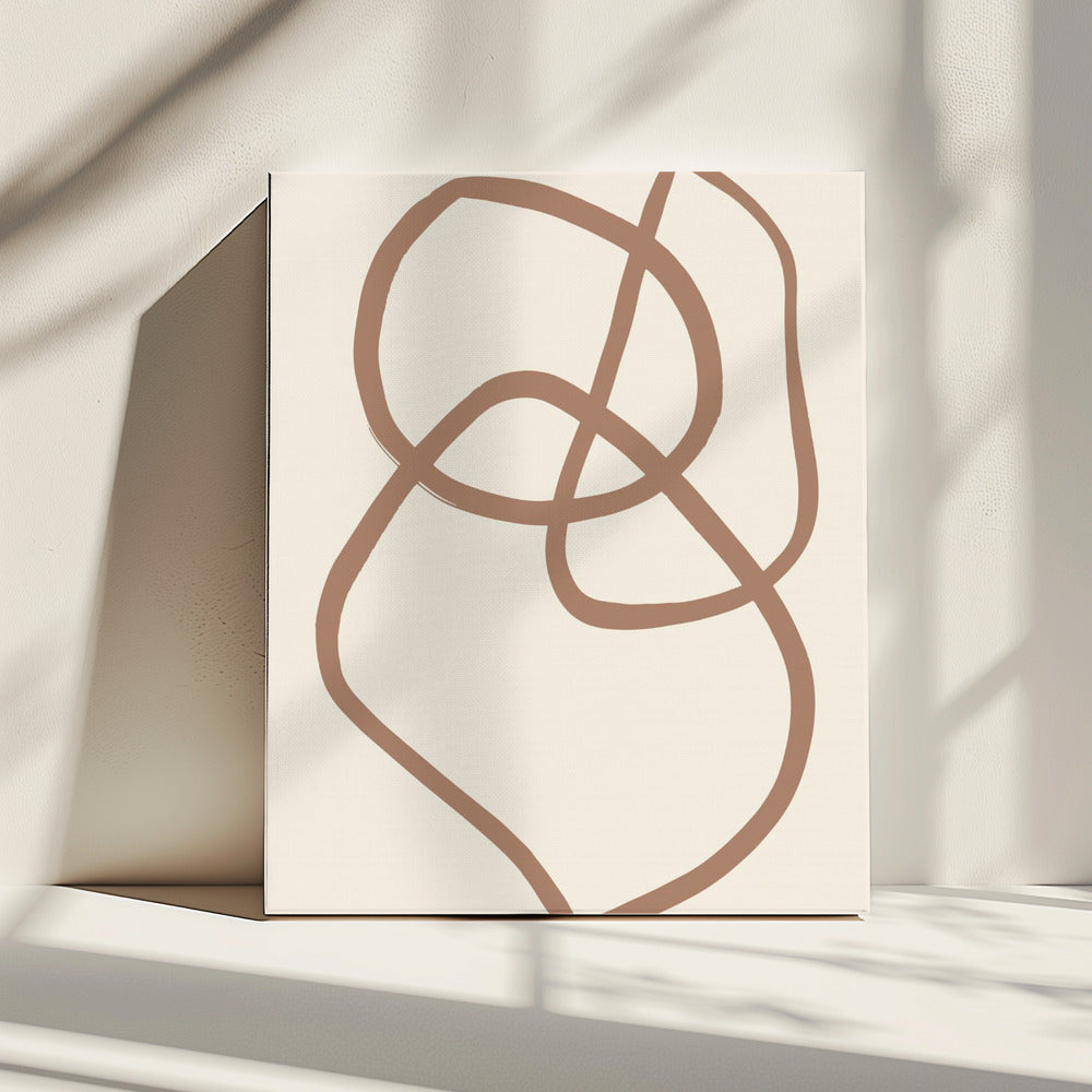Abstrakte Linien Mokka 5 | Leinwand
