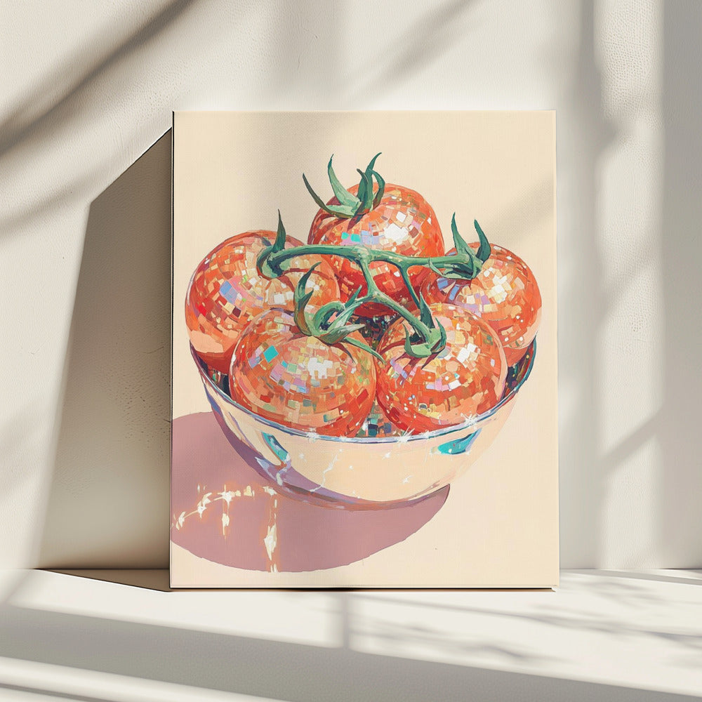 Discokugel-Tomaten in einer Schüssel | Leinwand