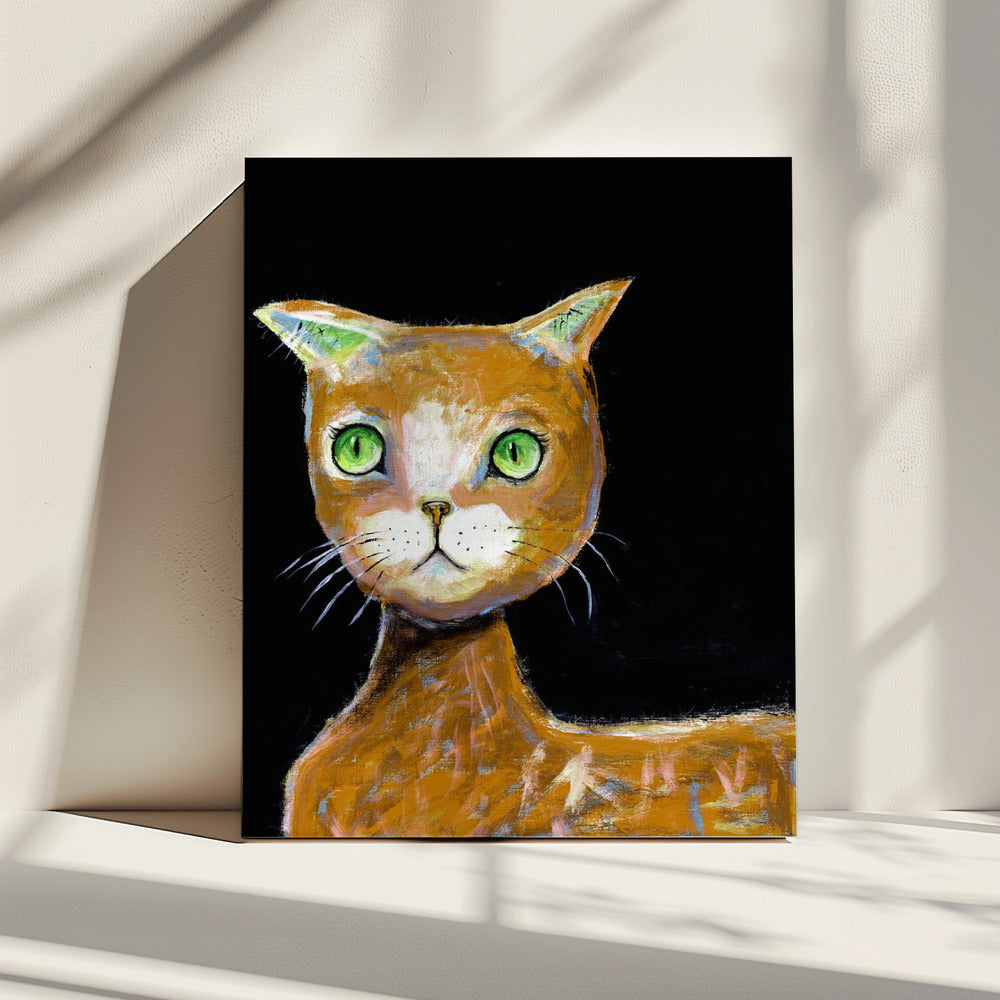 The Brown Big Eyed Cat | Canvas