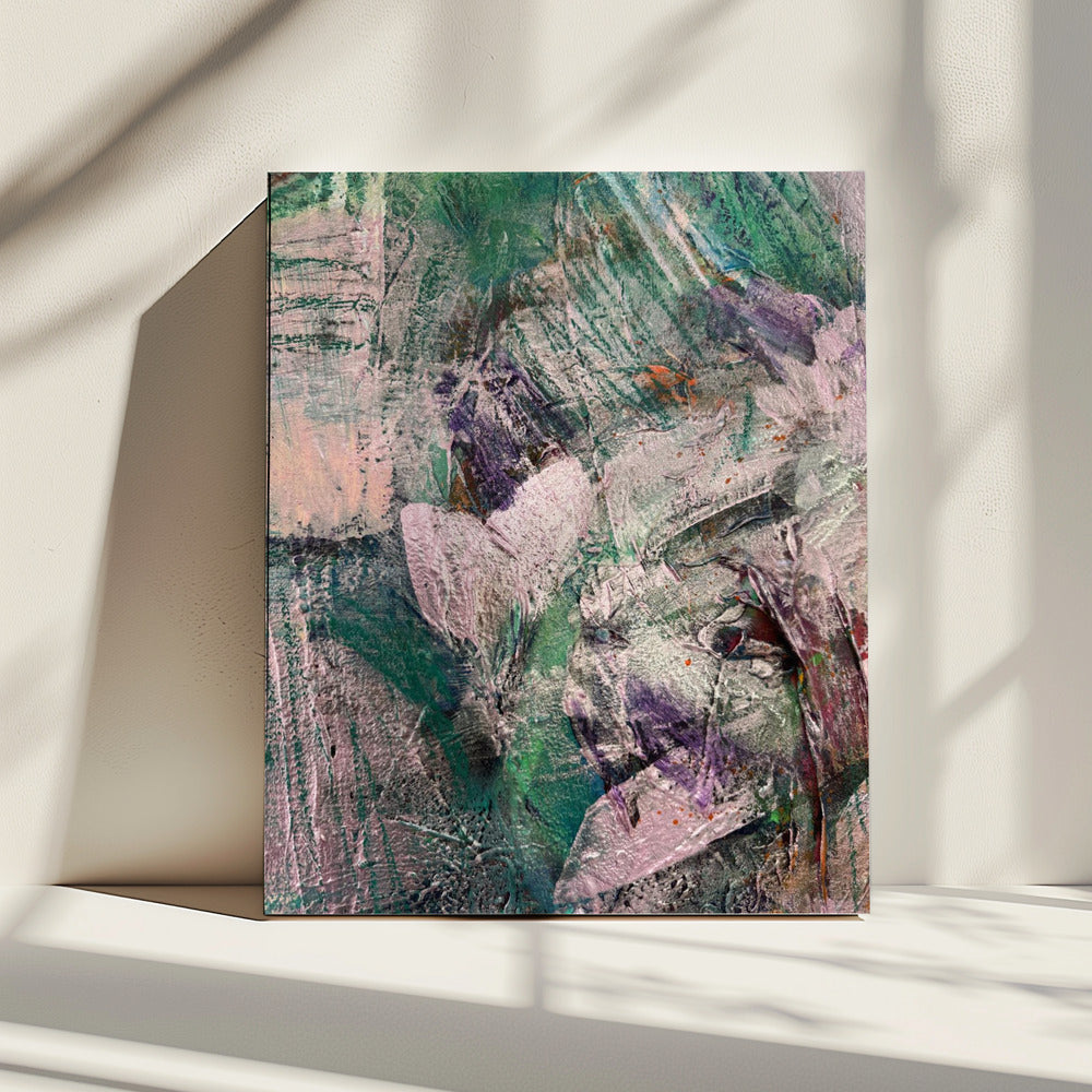 Strukturierte grüne Geode | Leinwand