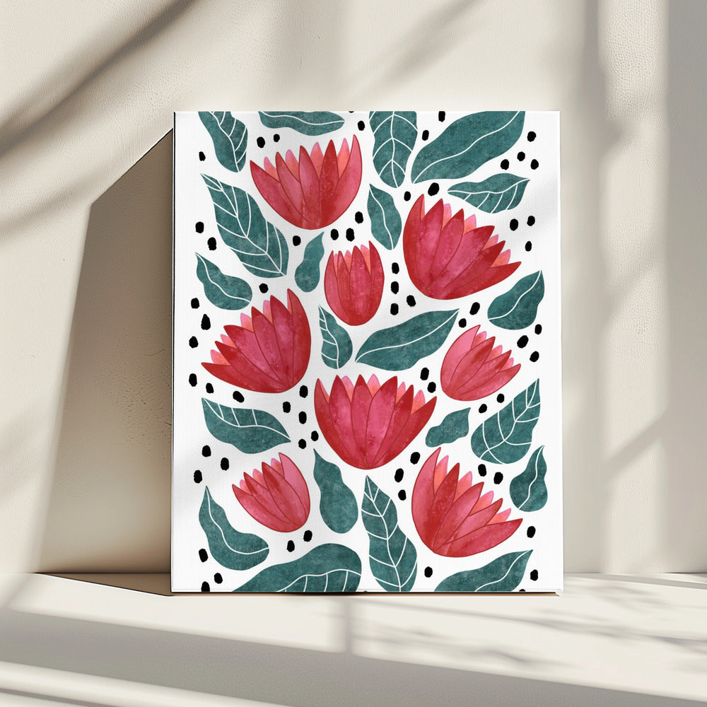 Rote Blumen II | Leinwand