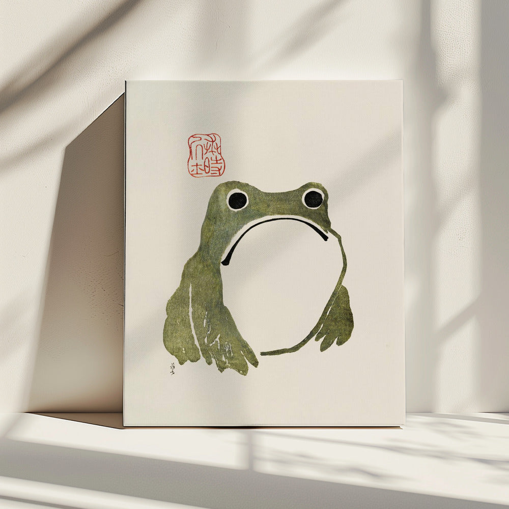 Mürrischer Frosch I Grün | Leinwand