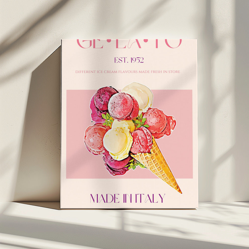 Gelato Poster im Vintage-Stil | Leinwand