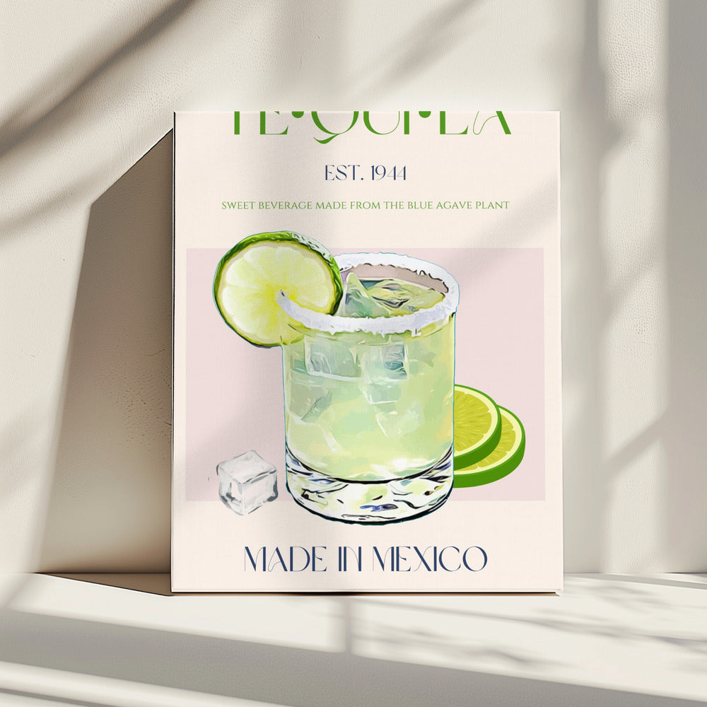 Tequila-Getränk mit Limette und Eis | Leinwand