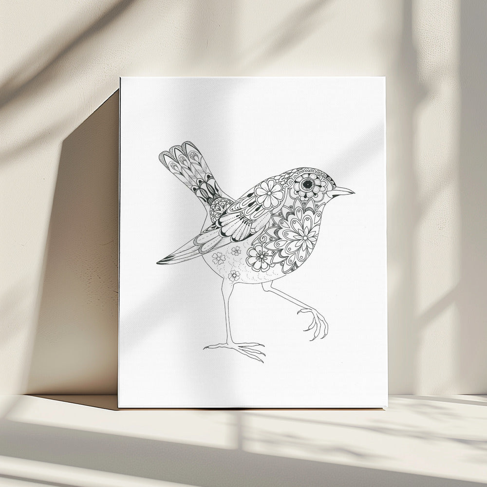 Geblühter Vogel Rotkehlchen | Leinwand