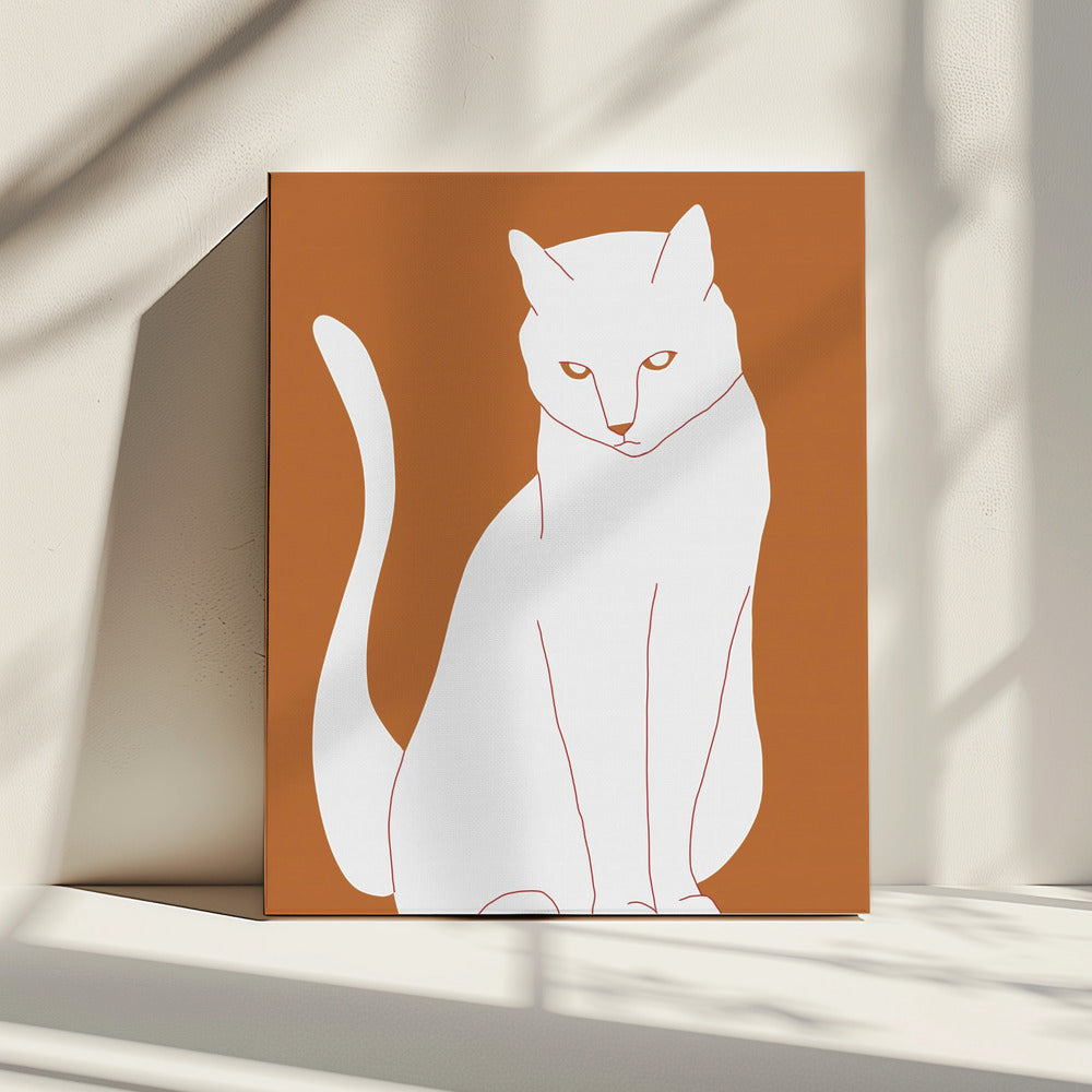 Weiße und orange Katze | Leinwand