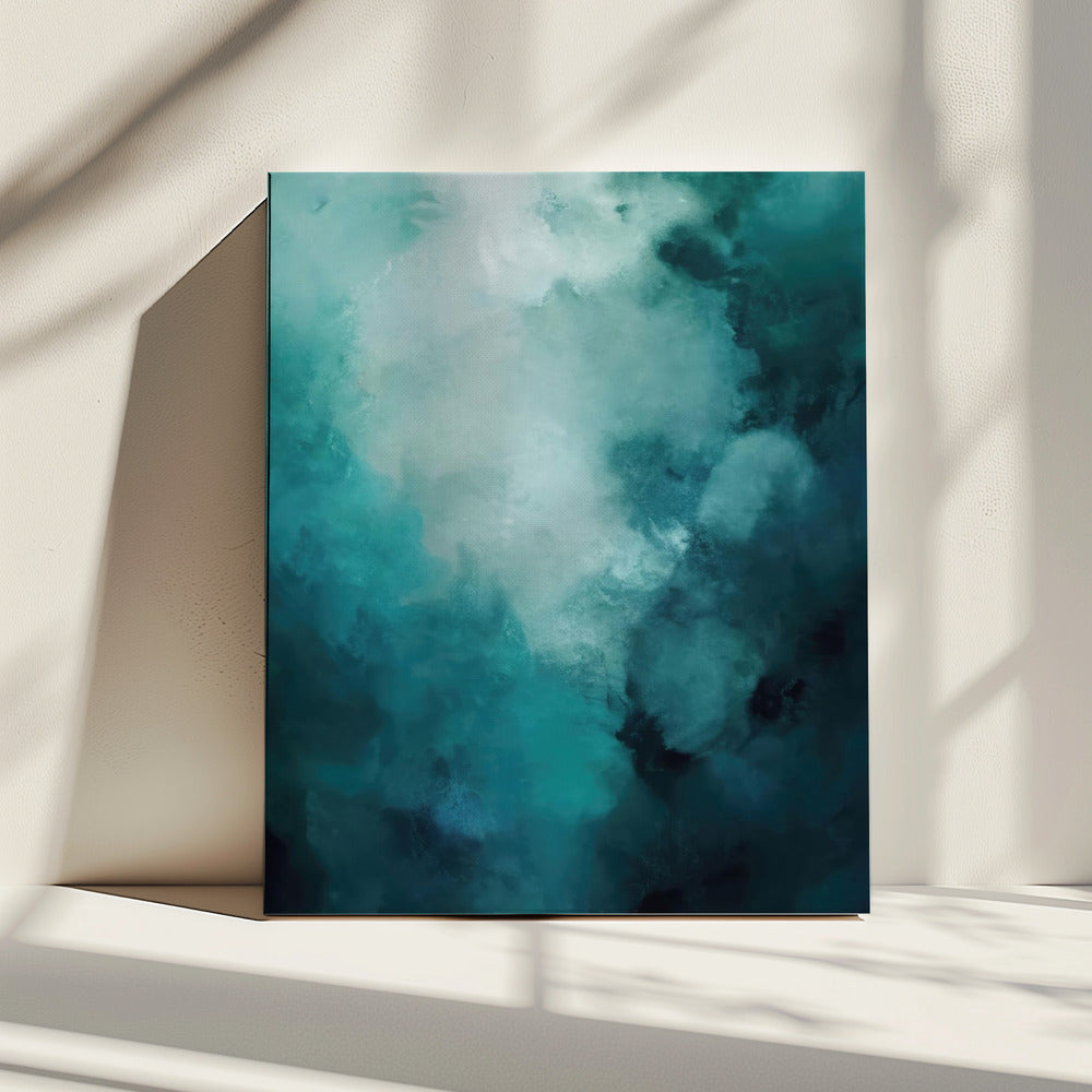 Misty Teal Abyss | Leinwand