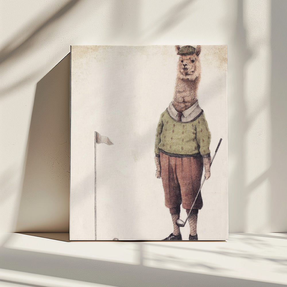 Alpaka Golfschläger | Leinwand