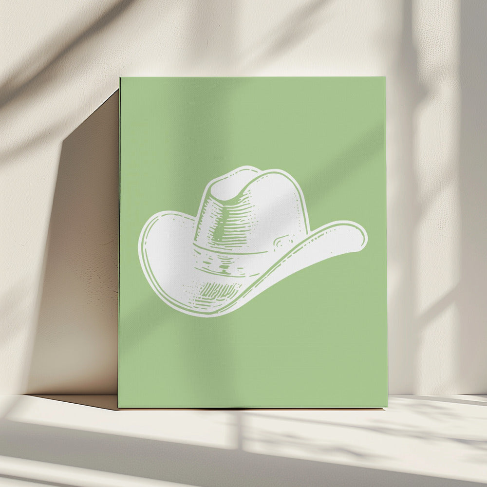 Salbeigrüner Cowboyhut | Leinwand