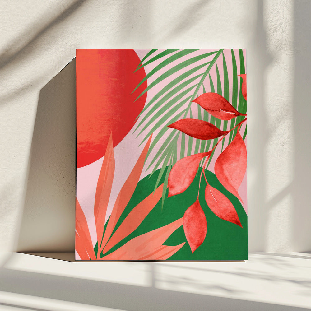 Abstrakte Kunst Tropischer Garten | Leinwand