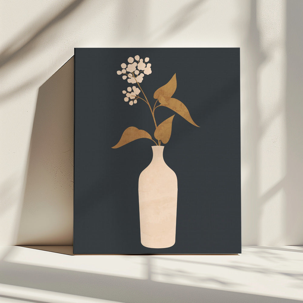 Minimale abstrakte Kunst Vase Blume | Leinwand
