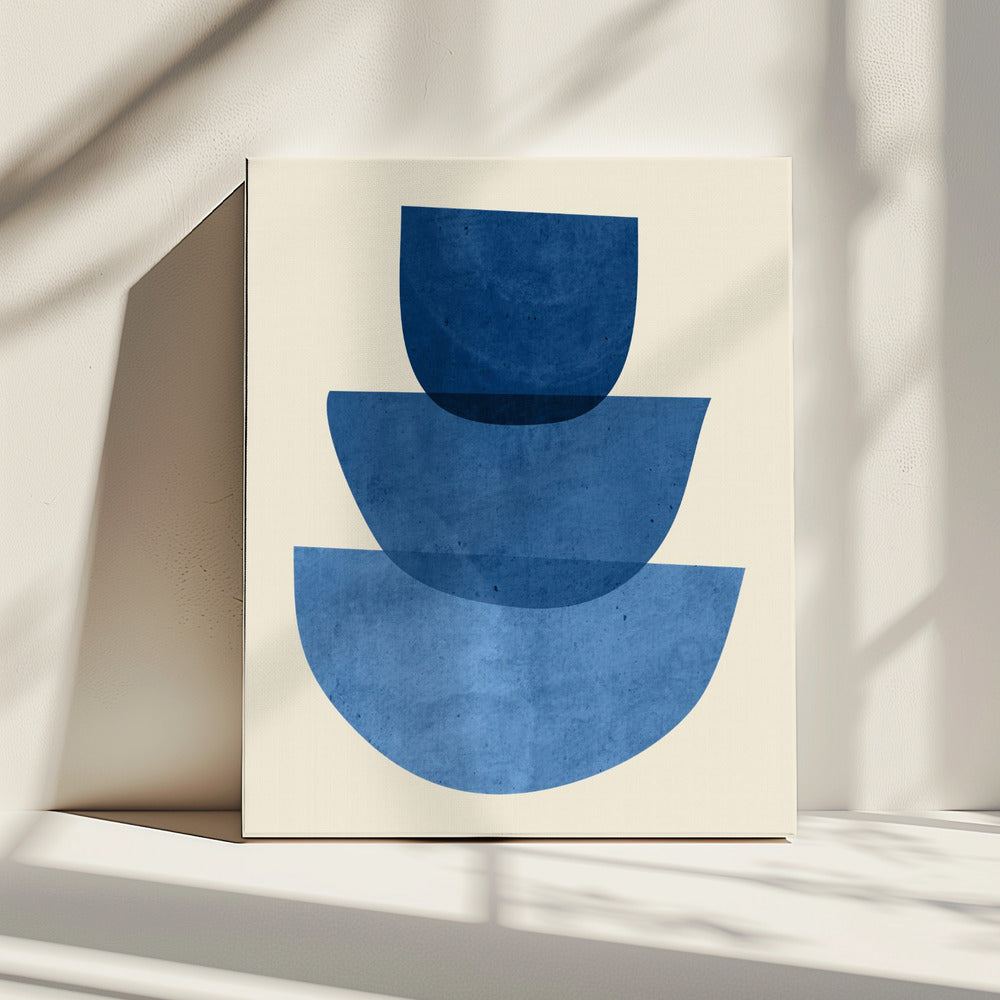 Geometrische abstrakte Formen Blau | Leinwand