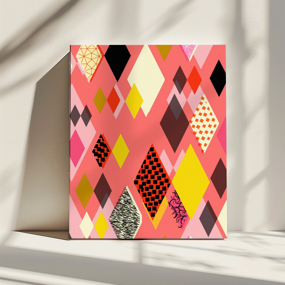 Geometric Patterns With Colorful Diamonds And Shapes | Canvas