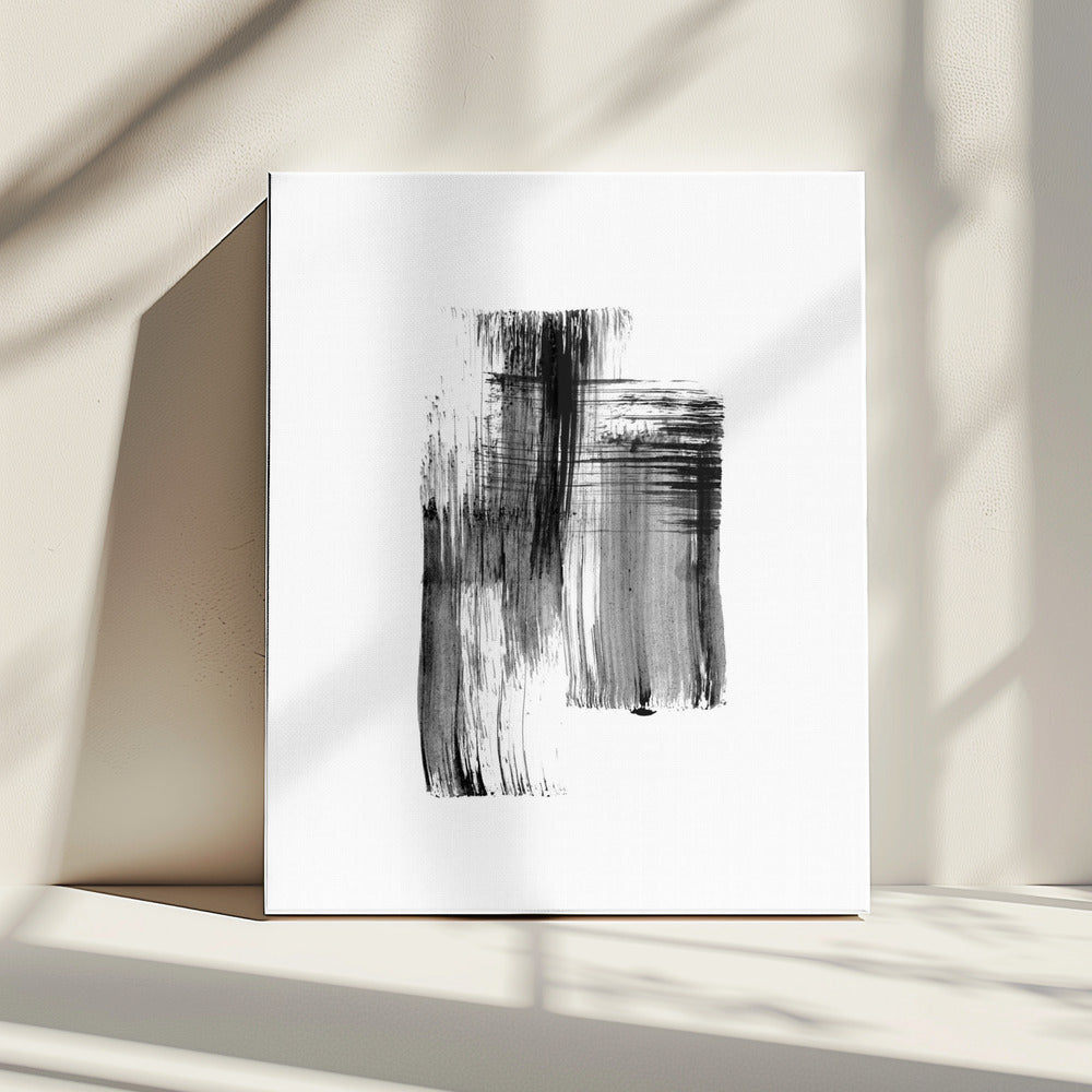 Tinte %22schwarze Tintenstriche Nr.01%22 | Leinwand