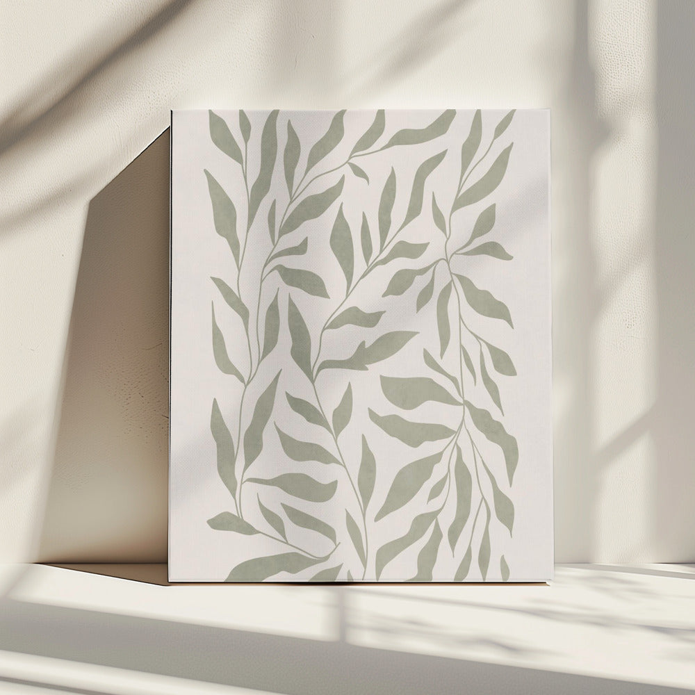 Olive Green Leaves | Canvas