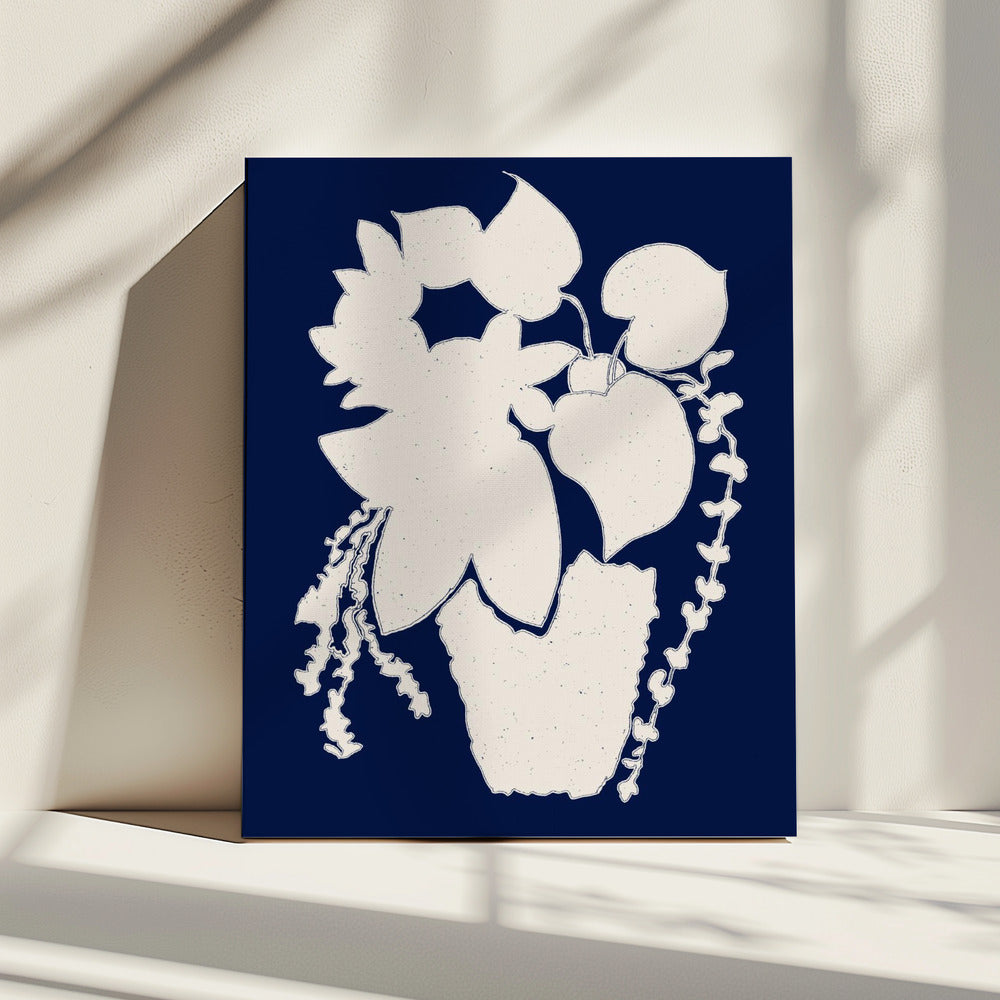Florale Silhouette einer Pflanze | Leinwand