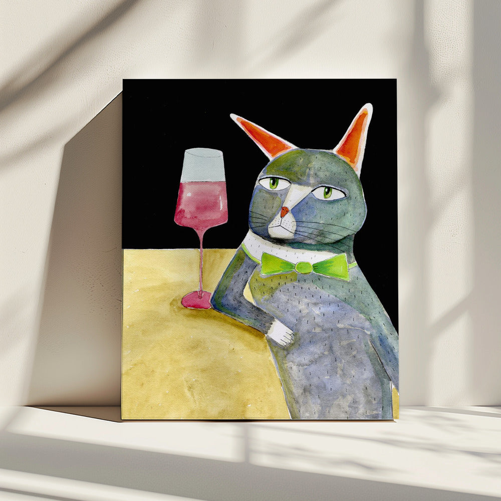 Katze an der Bar | Leinwand