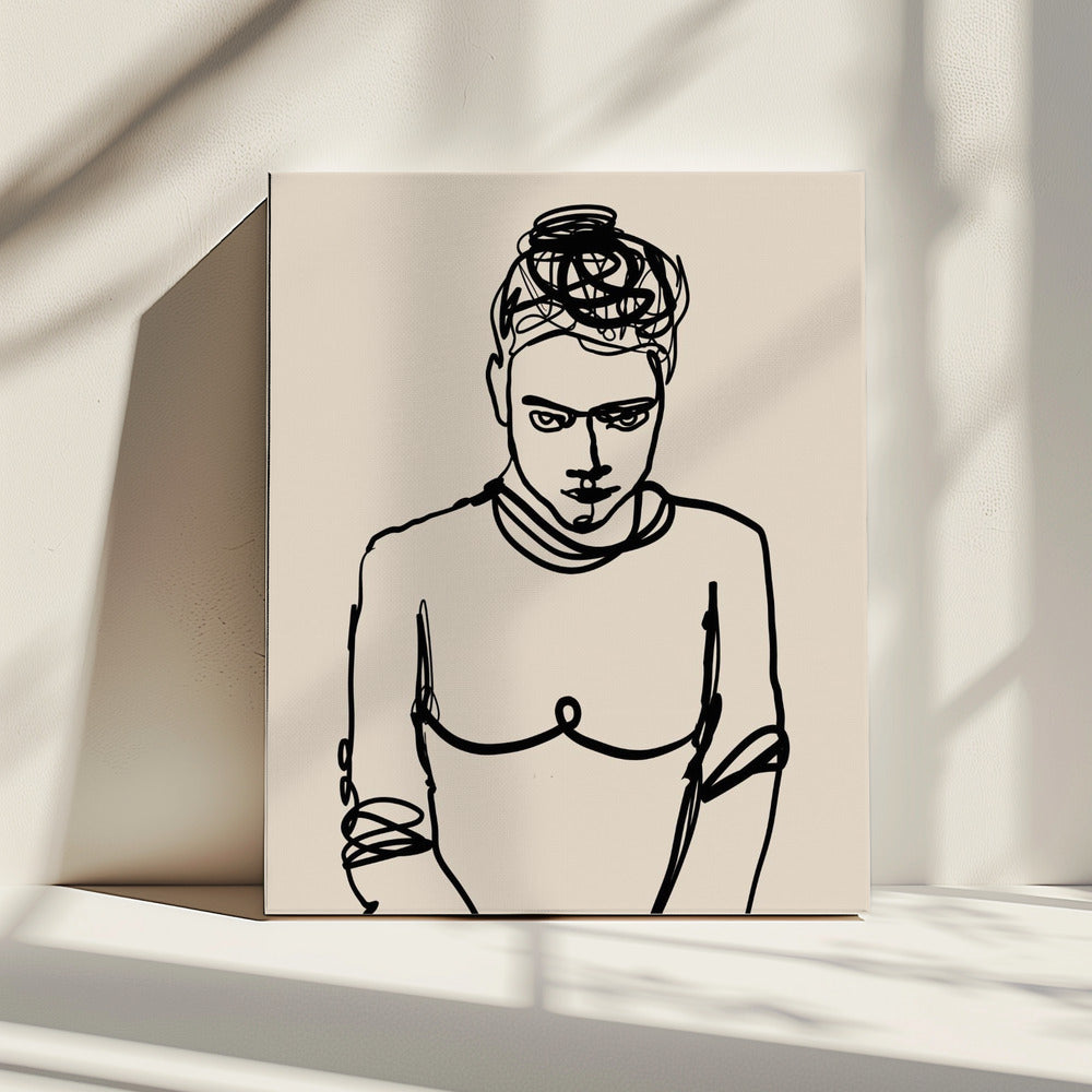 Strichzeichnung Dame | Leinwand