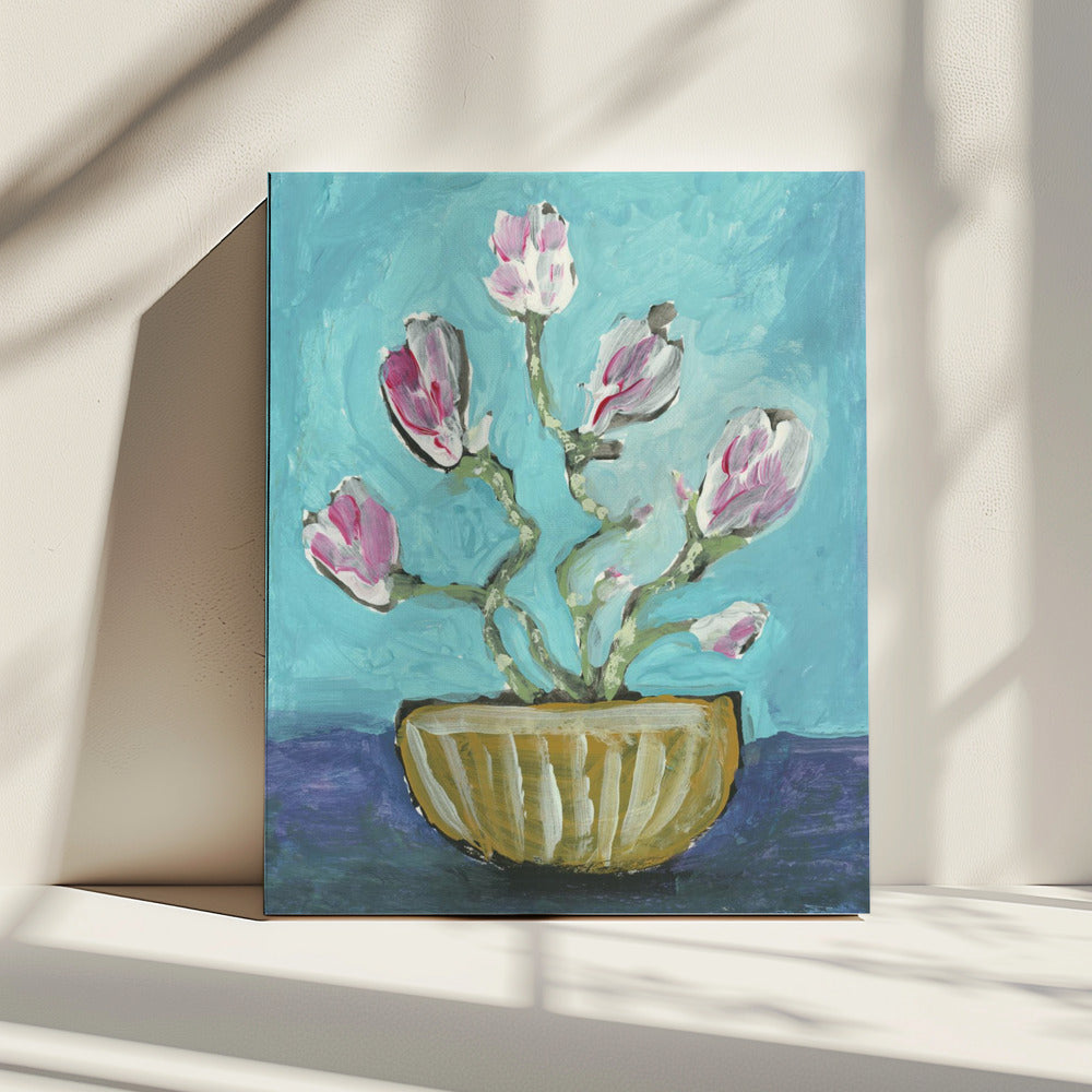 Magnolienvase | Leinwand