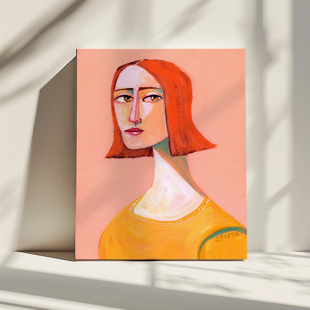 Rothaarige Dame mit dem Look | Leinwand