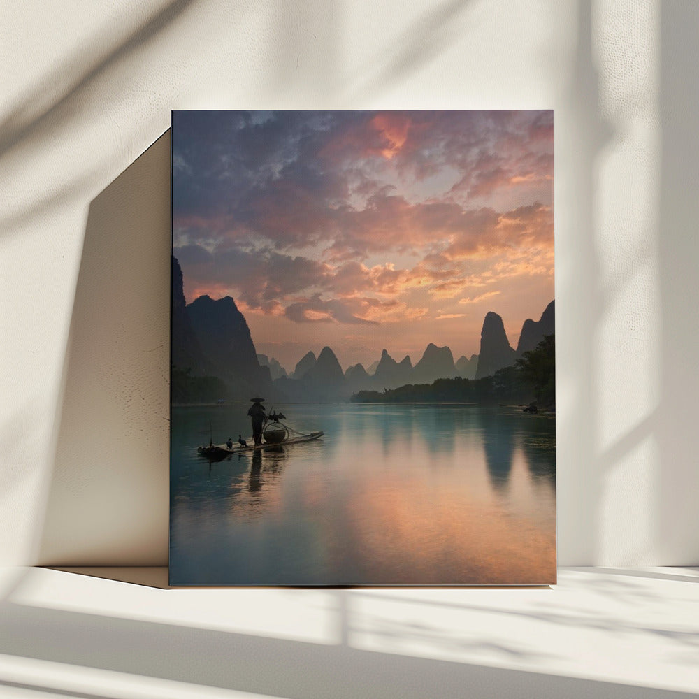 Sonnenaufgang am Li-Fluss | Leinwand