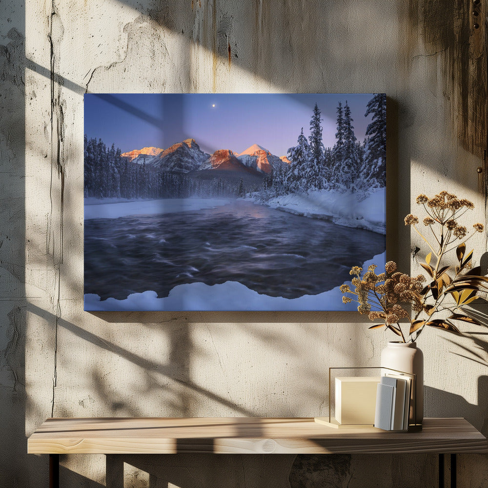 Kanadische Rockies im Winter | Leinwand