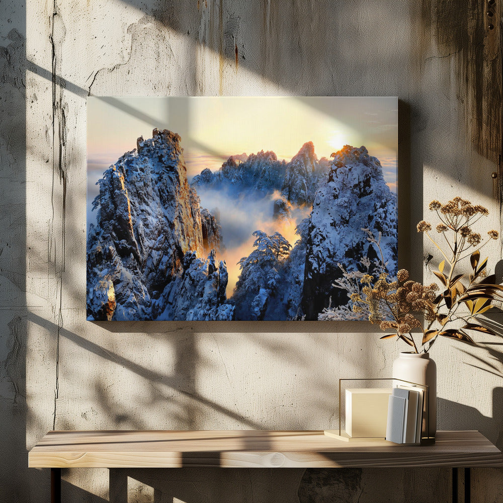 Sonnenaufgang am Berg Huang Shan | Leinwand