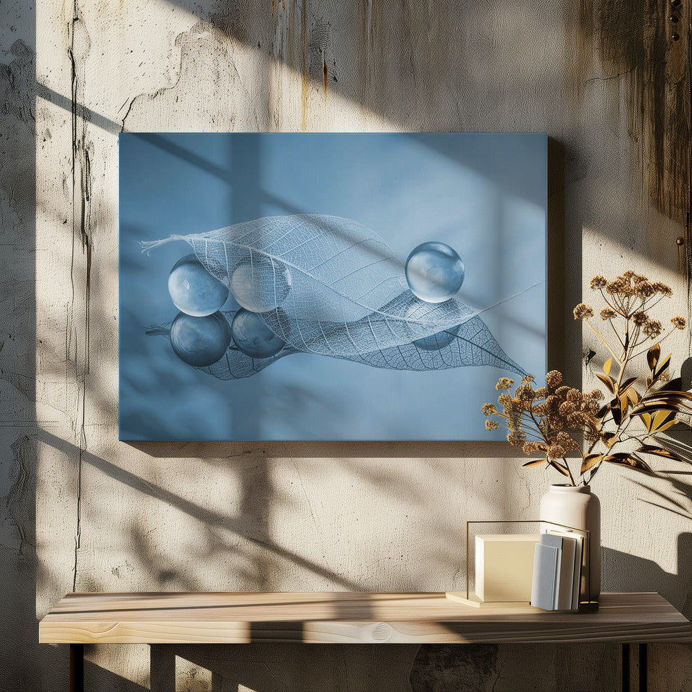 Trockenes Blatt und Blasen | Leinwand