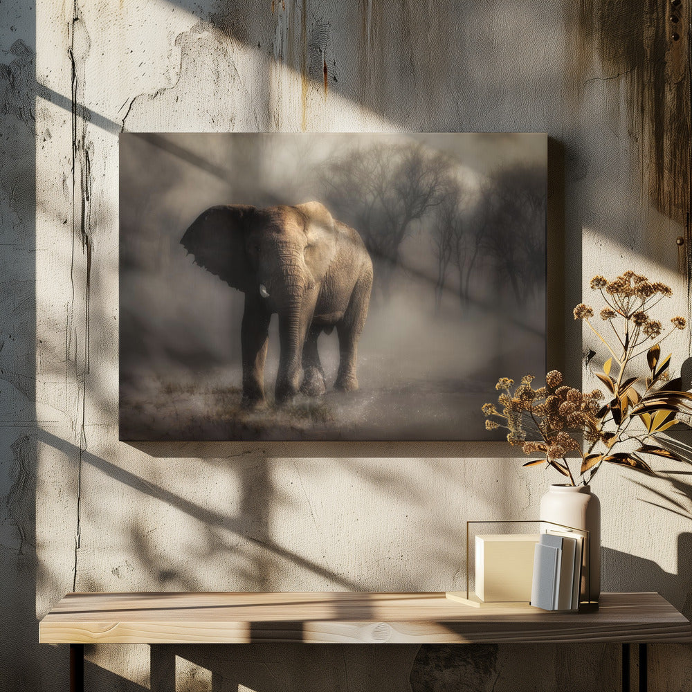 „… Elefant trinkt Wasser …“ | Leinwand