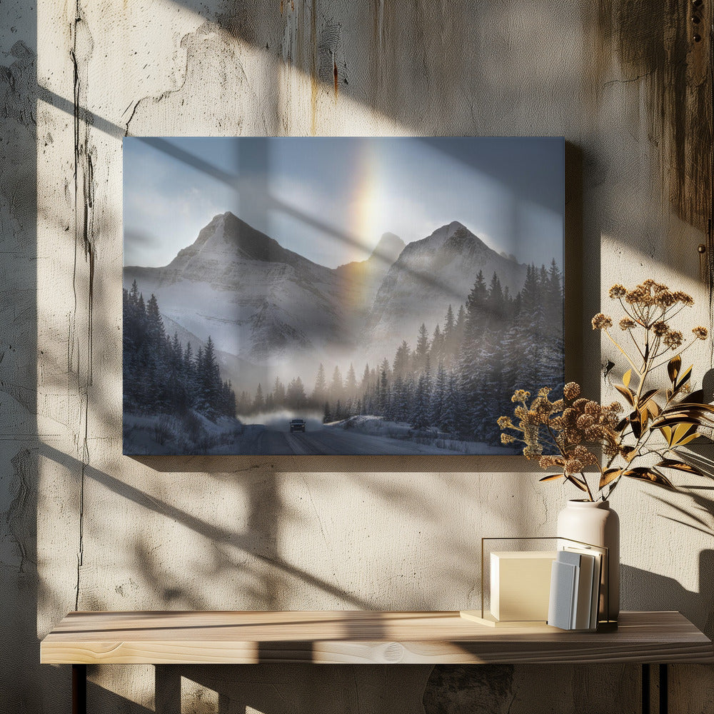 Reiten unter gefrorenem Regenbogen | Leinwand