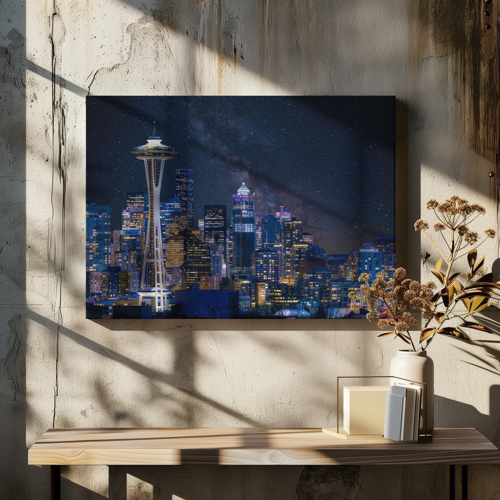 Nacht in Seattle | Leinwand