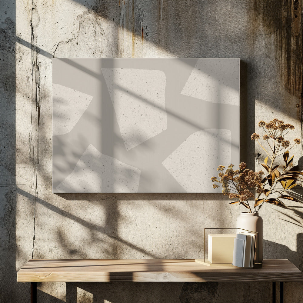 Unregelmäßige hellbeige Formen | Leinwand