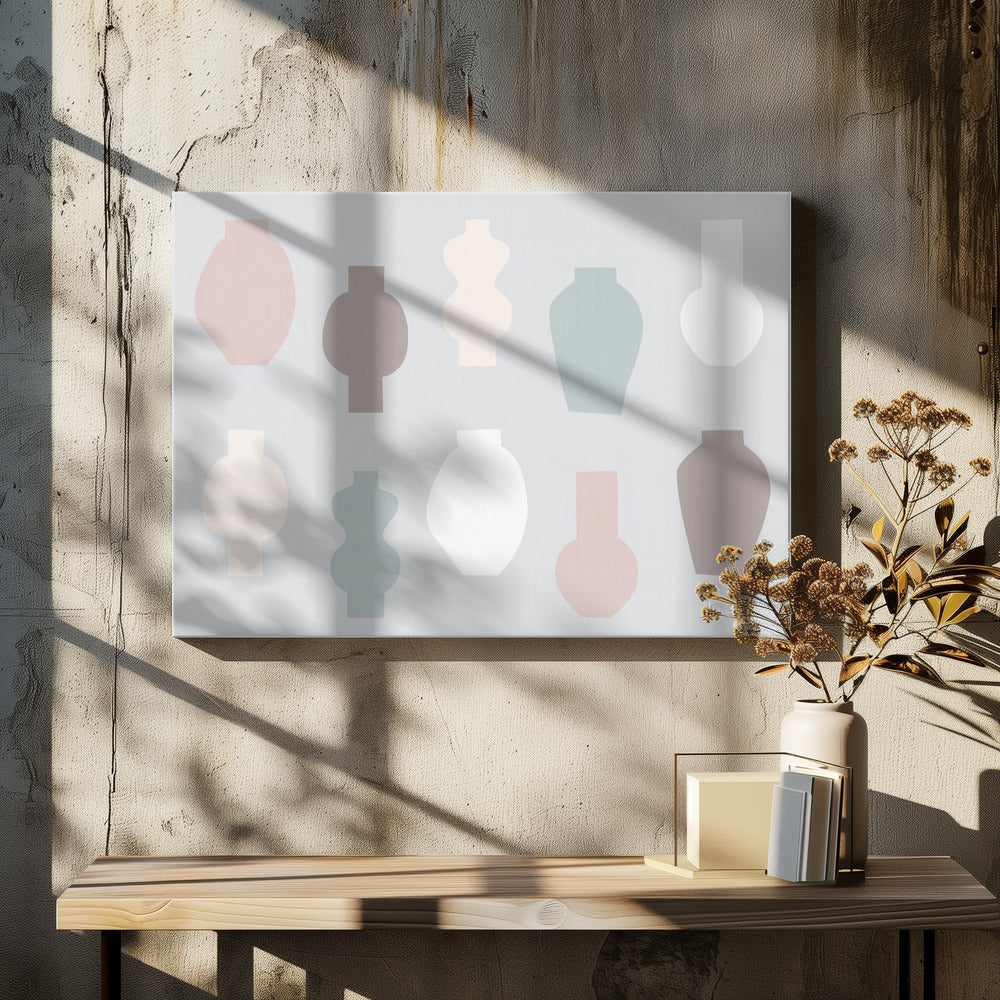 Abstract Vases Pastel | Canvas