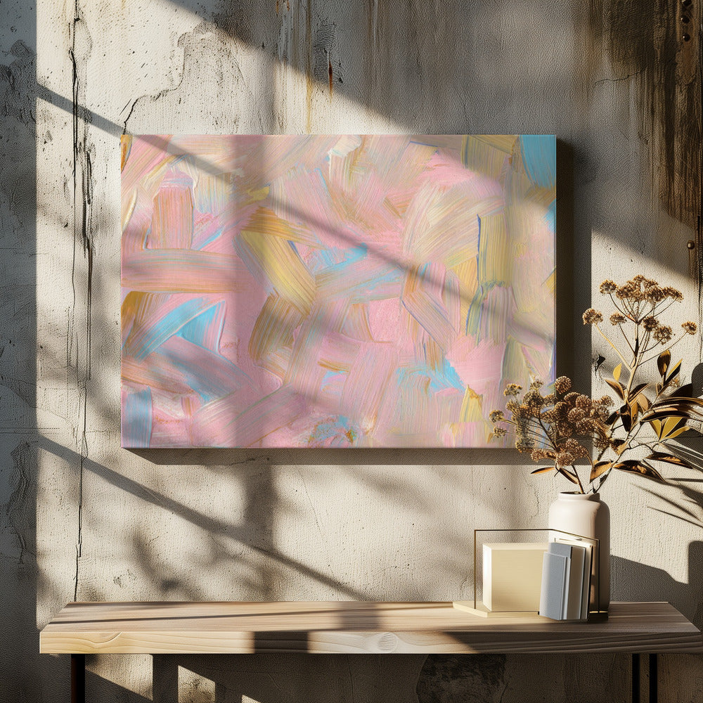 Lebendige Pinselstriche in Pastelltönen | Leinwand