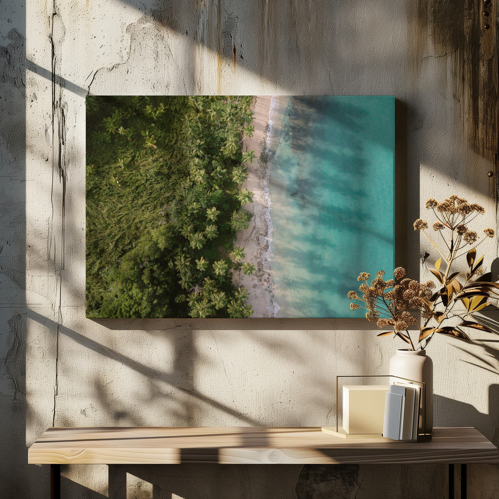 Grüner Strand von oben 2 | Leinwand