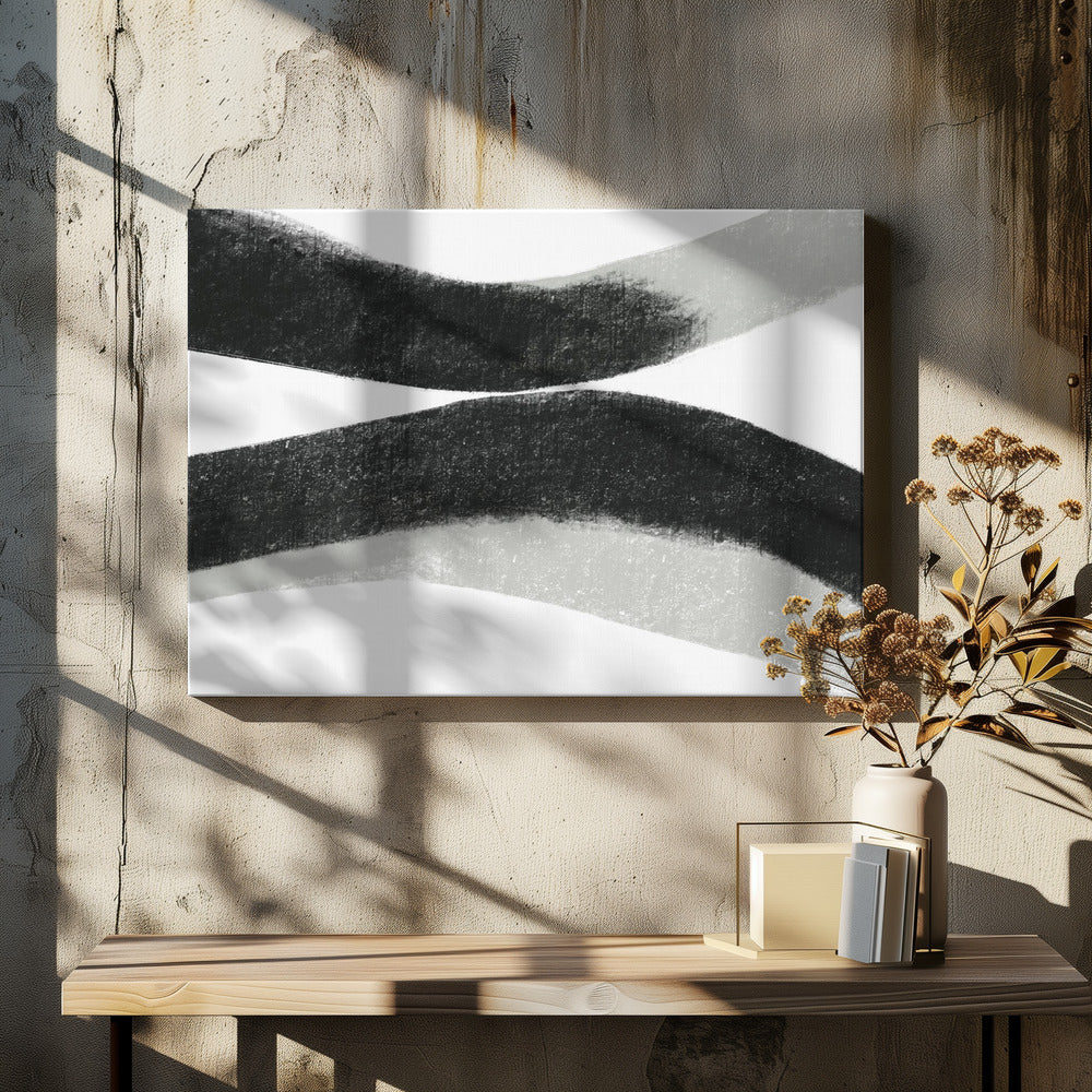 Black And Grey Strokes On A White Background | Canvas