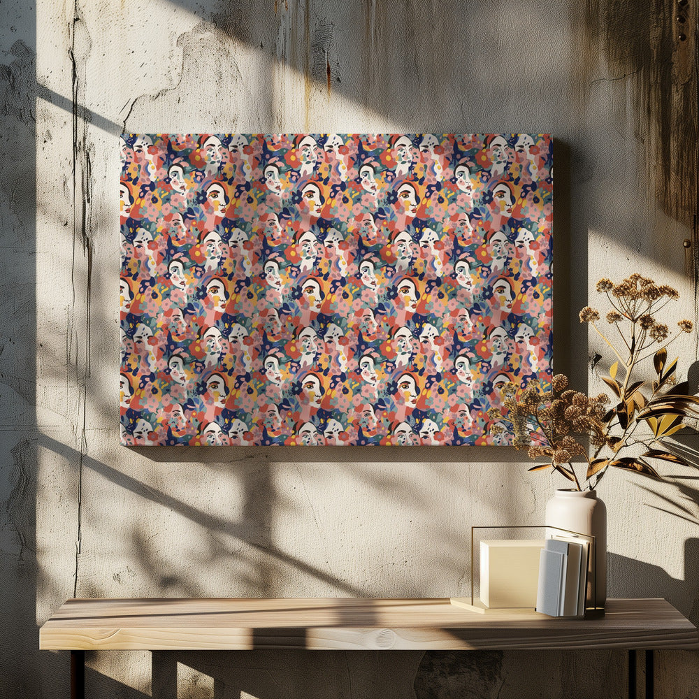 Florale Gesichter Harmonie | Leinwand